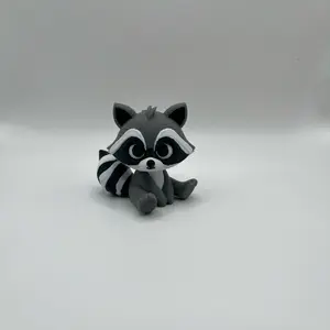 Cute Raccoon Figurine | 3D Printed Animal Statue | Raccoon Desk Decor | Deck Buddy Gift for Kids & Animal Lovers
