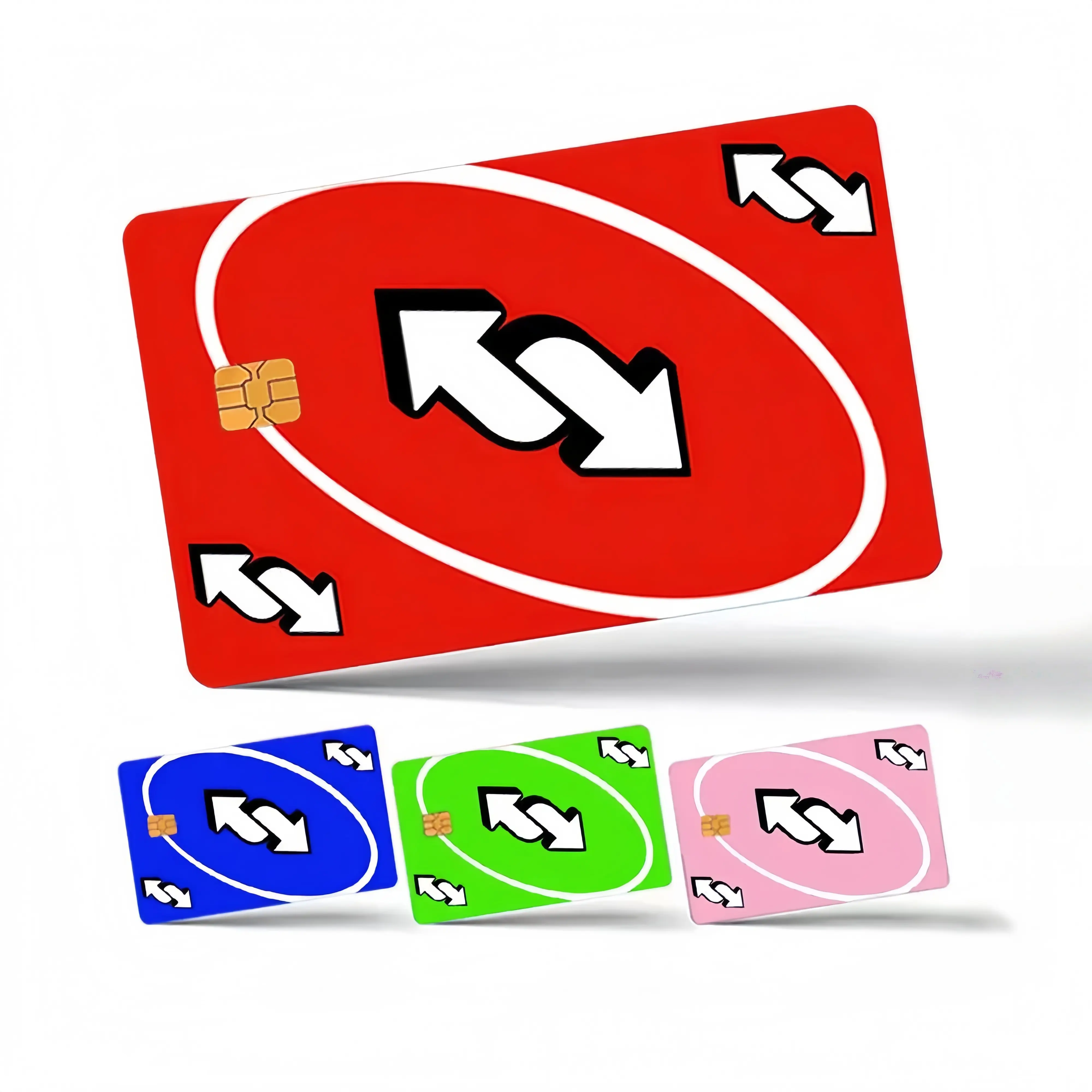 4pcs UNO Card Game Credit Card Skin Sticker Thin Waterproof Scratch Resistant Credit Card Skin Sticker, Personalized Bank Card Sticker Sticker Packs Waterproof Stickers