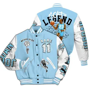 Legend Blue 11S Varsity Jacket, No.11 Drip Basketball Bomber With Sneaker Match Artwork, Trendy Streetwear Gift For Sneakerheads And Sportswear Fans