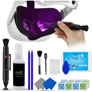 VR Headset Cleaning Kit, VR Lens Cleaner, Lens Pen Cleaner Kit for Oculus Quest 2/Hololens 2/Xbox/PS4/Wii, Cleaning kit for Camera Game Controller VR Accessories, Phone Cleaning Kit Blue