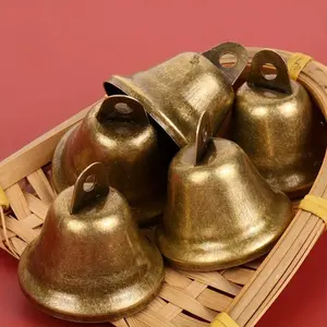 Vintage Bell, 5 Counts/set Metal Bell Ornament, Retro Bell Decoration, Round Bell, Sound Loud and Crisp Bell, Party Decoration Supplies