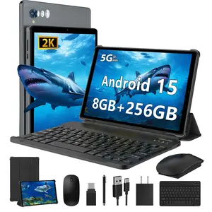 POWMUS Android 15 Tablet, 10.4 Inch 2K IPS Display, 5G WIFI, Octa-Core Gaming Tablet PC Bundle with Bluetooth Keyboard, Mouse & Case, Ideal for Gift, Students Learning, Office & Entertainment tiktokshopspringglowup