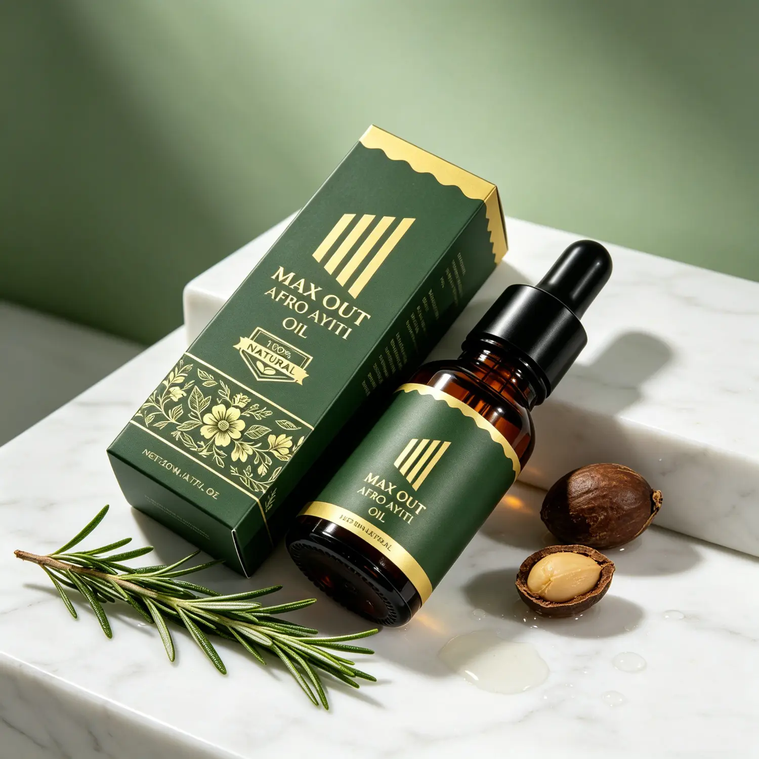 Men's Hair Beard and Body Oil with Jojoba Ginseng and Sandalwood, Plant Based Lightweight Moisturizing Grooming Oil for Daily Hair Skin and Beard Care