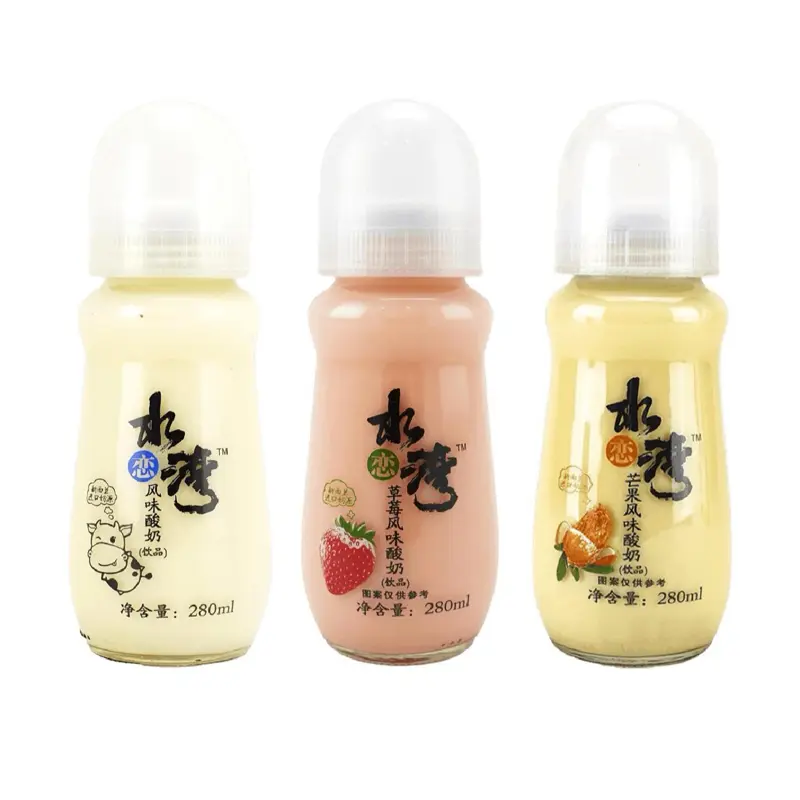 Yogurt Baby Bottle Drink Bundle of 3 - Original, Strawberry, & Mango Flavors