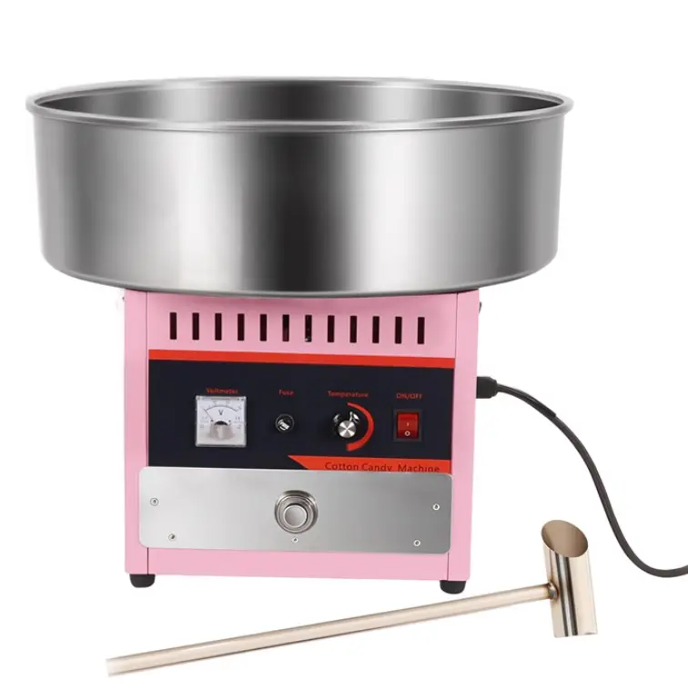 Commercial Cotton Candy Machine with 1000W Power, Stainless Steel Bowl, Sugar Scoop, Drawer - Pink Kitchen Fixture for Home Kids Birthday Parties, Storefront Use