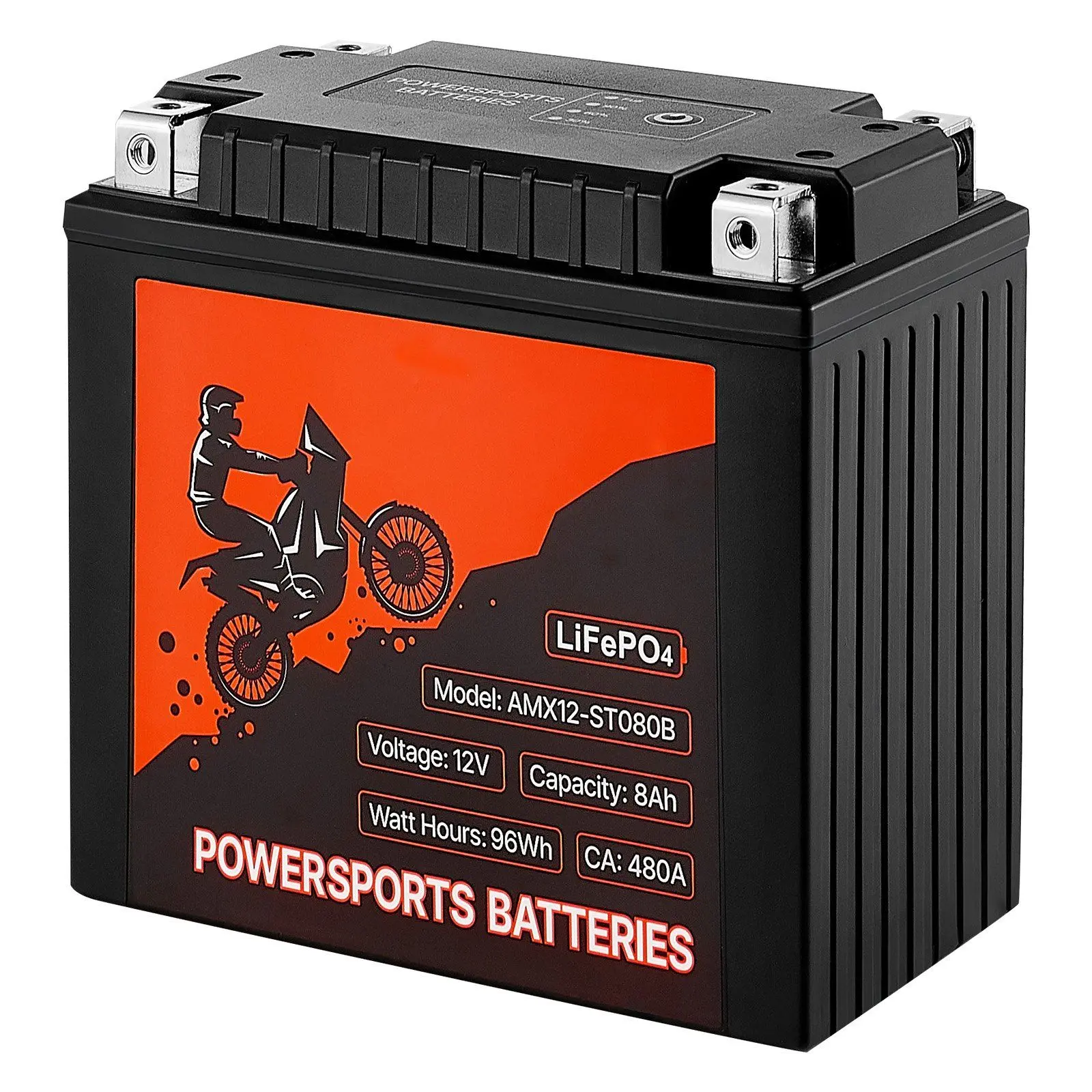 VEVOR 12V 8Ah YTX12-BS High Performance Motorcycle Battery, Compact and Lightweight Powersports Battery for Jet Ski, Dune Buggy, Snowmobile, Batteries