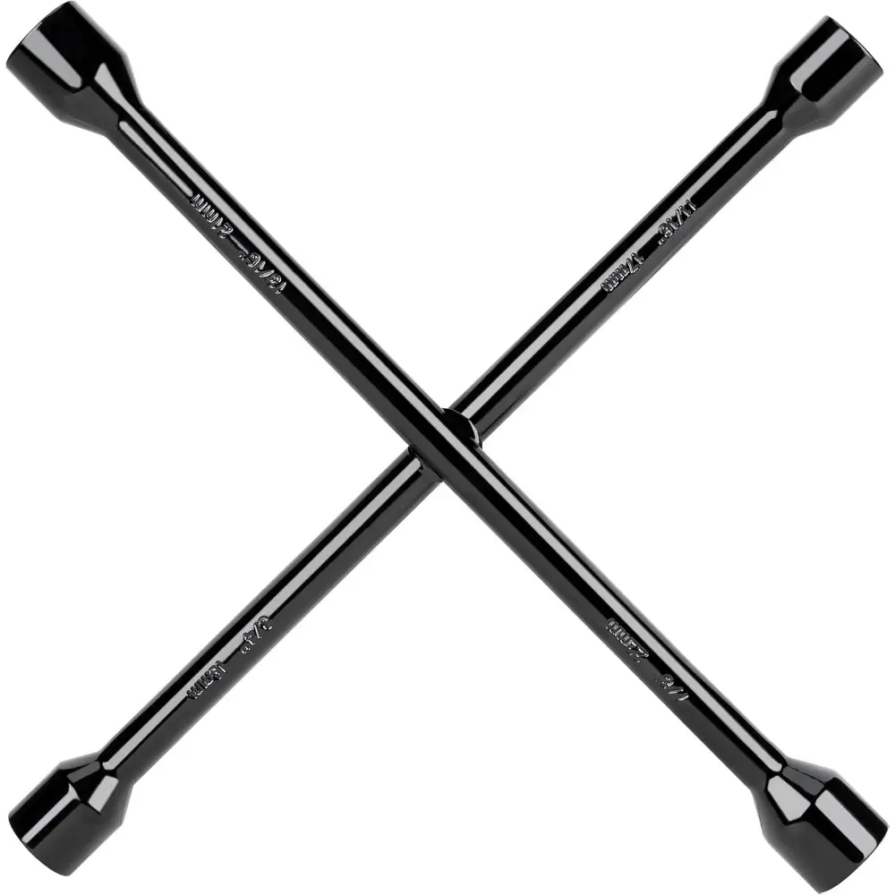 14-Inch Heavy Duty 4-Way Lug Wrench, Forged Metal Multi-Size Car Repair Tool, Wheel Service Tool for Cars’ Tire Maintenance
