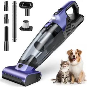 Heapets VC036S Pet Hair Handheld Vacuum Cordless: 20000PA High Power Car Vacuum with Motorized Brush and LED Light, Rechargeable Hand Held Vacuum Cleaner with Reusable Filter for Car, Home, Office & Pet