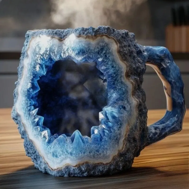 Mineral crystal coffee cup, decorative mineral cup ornament, gifts and giveaways.