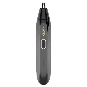 OLOV N Electric Nose Hair Trimmer - Waterproof & USB-C Rechargeable, Stainless Steel Blades, 360° Dual-Blade System, Matte Rubber Handle, Easy Clean, Black Gold