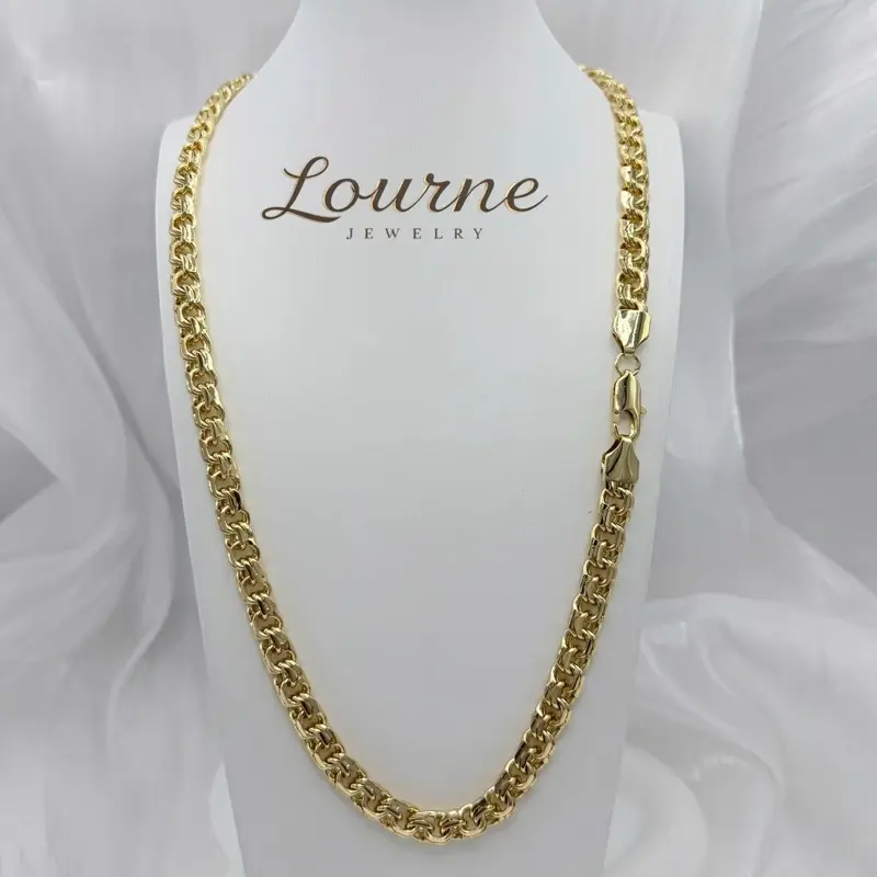 Necklace chino  8mm 24 inch Laminado 14k Capas Oro Real High Quality resistant waterproof