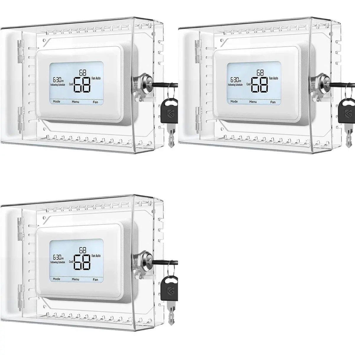 3X Large Thermostat Lock Box Cover with Key Clear Thermostat Cover Fits Thermostats 5H X 6inch W or Smaller