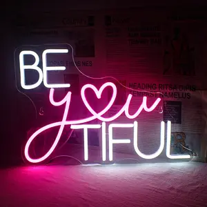 USB Powered Neon Sign, 1 Count LED Illuminated Wall Hanging Neon Light, Decorative Light for Home, Office, Shop, Coffee Shop, Girl's Room, Birthday Party, Neon Accent Lights, Home Decoration Lamp