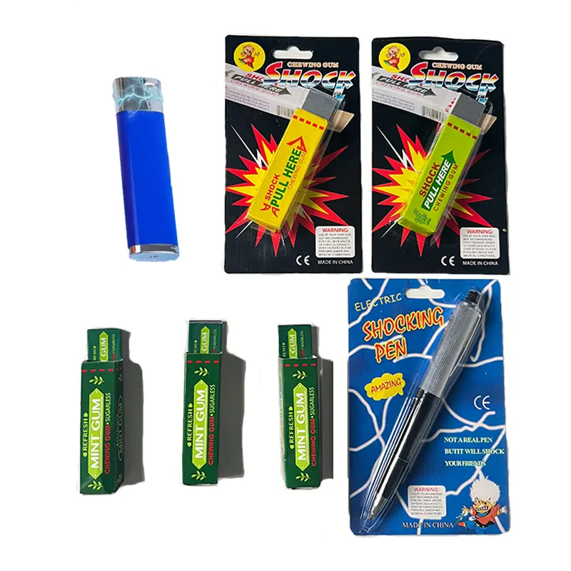 7PCS Prank Box | Electric Prank Gag Gift Set | Creative Prank Gift with Shock Gum, Shock Lighter, Surprise Pen & Novelty Props | Funny Party Joke Kit for Adults