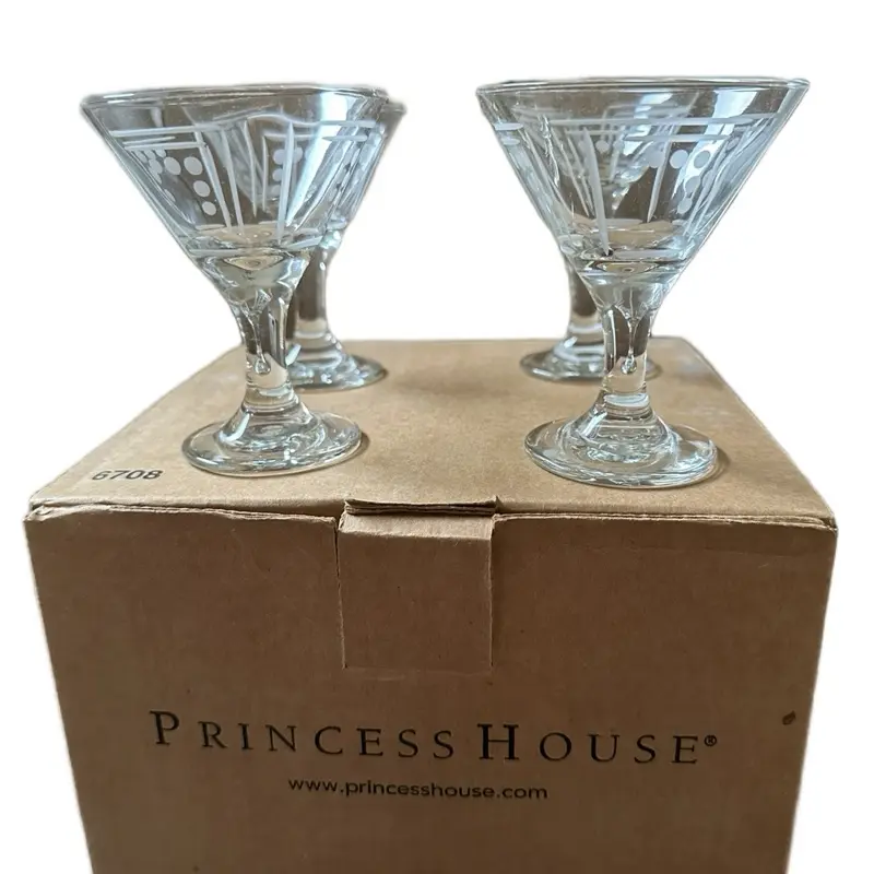 Mini Martini Cups Set of 4 Drinkware 6708 Clear Glass Cocktail Glasses