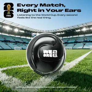2026 FIFA World Cup Bluetooth Earbuds, Open-Ear Design, Touch Control, Immersive HiFi Sound, 12H Single Charge & 50H Total Playtime, Comfort Fit for Daily & Athletic Use