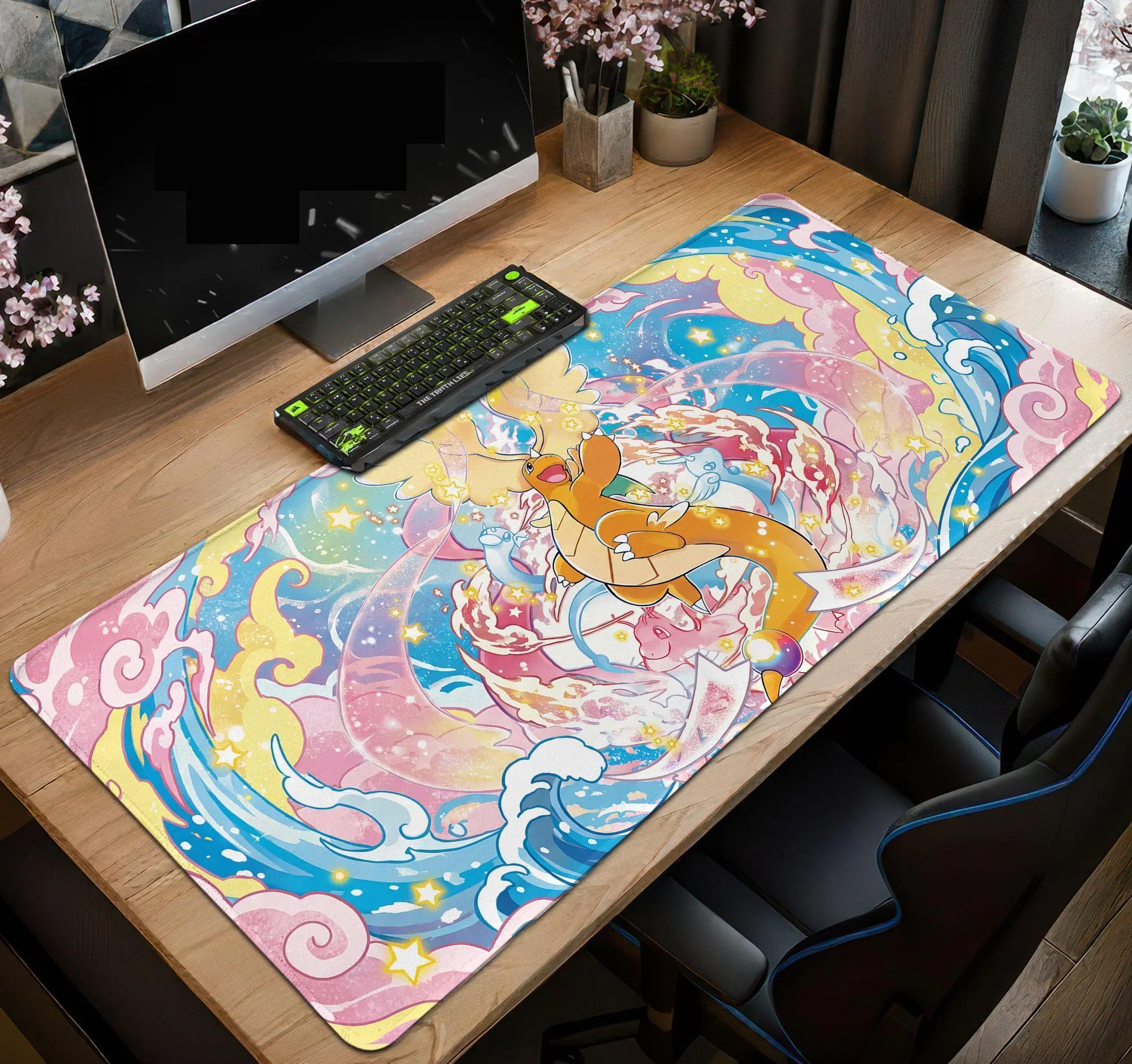 Draagonite Magic Mousepad and Desk Pad, Anime Game Mat TCG Gag Gift, Extended