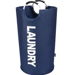 90/125L Large Capacity Home Clothing Storage Bag, Oxford Cloth Laundry Basket, Aluminum Handle Dirty Clothes Basket, Toy Storage, Stand Alone, Laundry Organizer