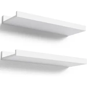 Ikea Floating Shelves, Nursery Shelves with Lip, Display Picture Ledge Shelf for Wall Decor Living Room Bathroom Kitchen - White Decorative Hanging