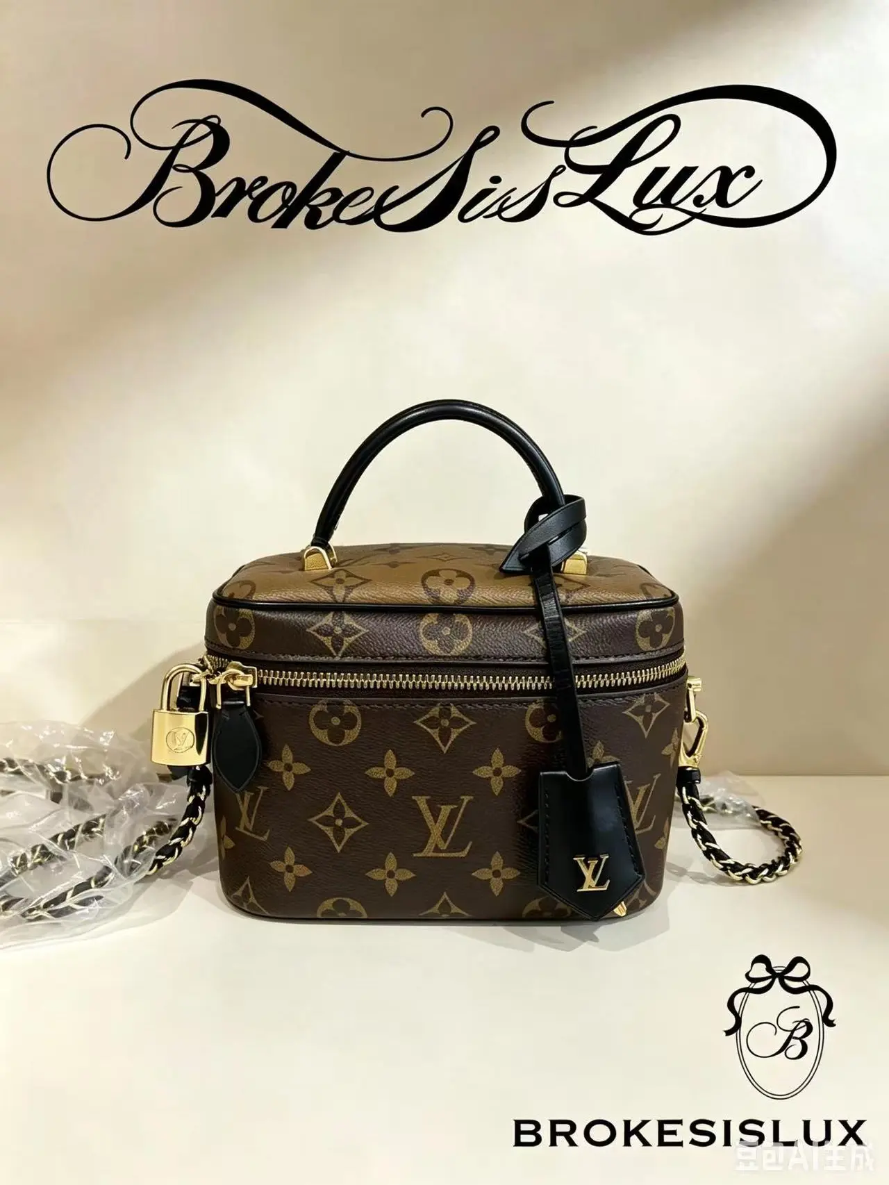 Pre-owned Louis Vuitton Vanity PM Classic Monogram Canvas Mini Vanity Crossbody Bag with Top Handle