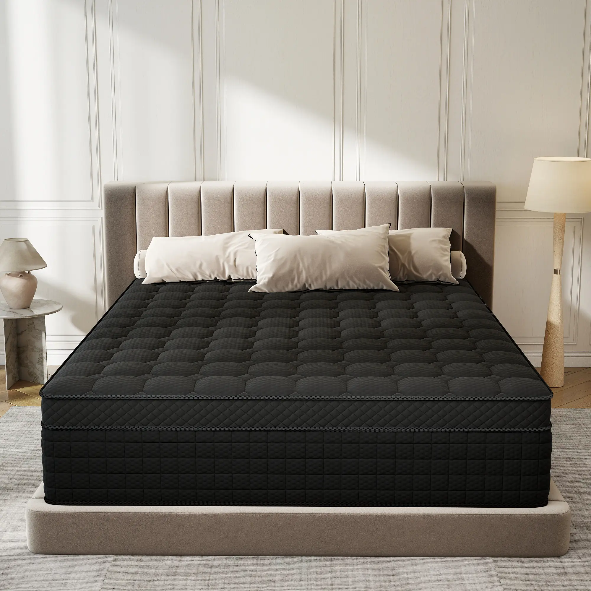 12/14 Inch T/F/Q/K Mattress Medium Firmness Hybrid Memory Foam Mattresses Motion Isolation Support High Quality Individual Pocket Spring Bed Skin-Friendly Easy Setup In A Box New Year Refresh Sweet Dream