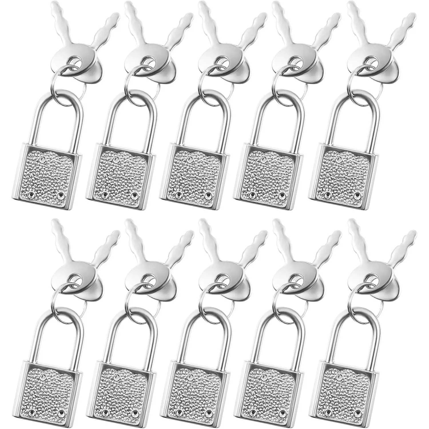 10 PCS Suitcase Locks with Keys, Luggage Locks Silver Padlock with Key Metal Padlock with Key Mini Travel Lock Backpack Lock for Jewelry Boxes Decor Backpack Travel combination