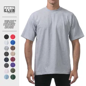 PROCLUB Men's Heavyweight Short Sleeve Shirts PRO CLUB Plain Crew neck T-Shirt Casual Cotton Tee Basic Hip Hop Harem Shirts Big and Tall