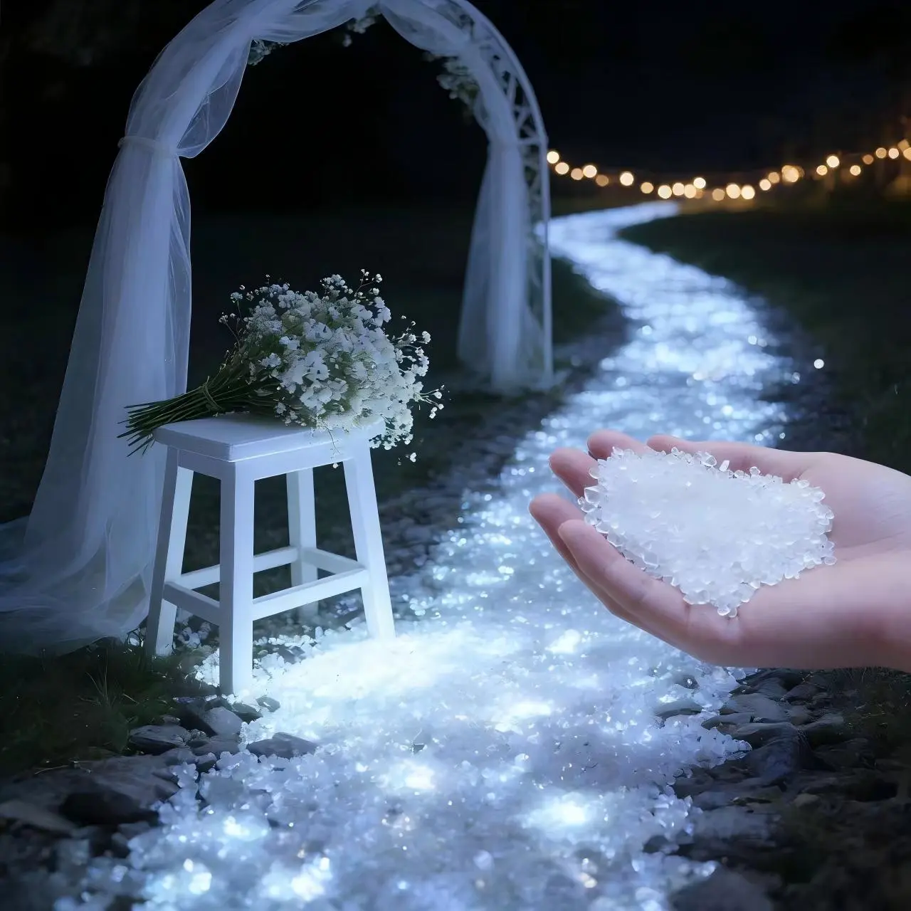 Glow Stones for Outdoor Decor 5000 Blue Luminous Rocks & Glow Sand Pathway Yard Garden DIY Projects Colorful Starlight Blooming in the Dark Led, Enchantment Magic