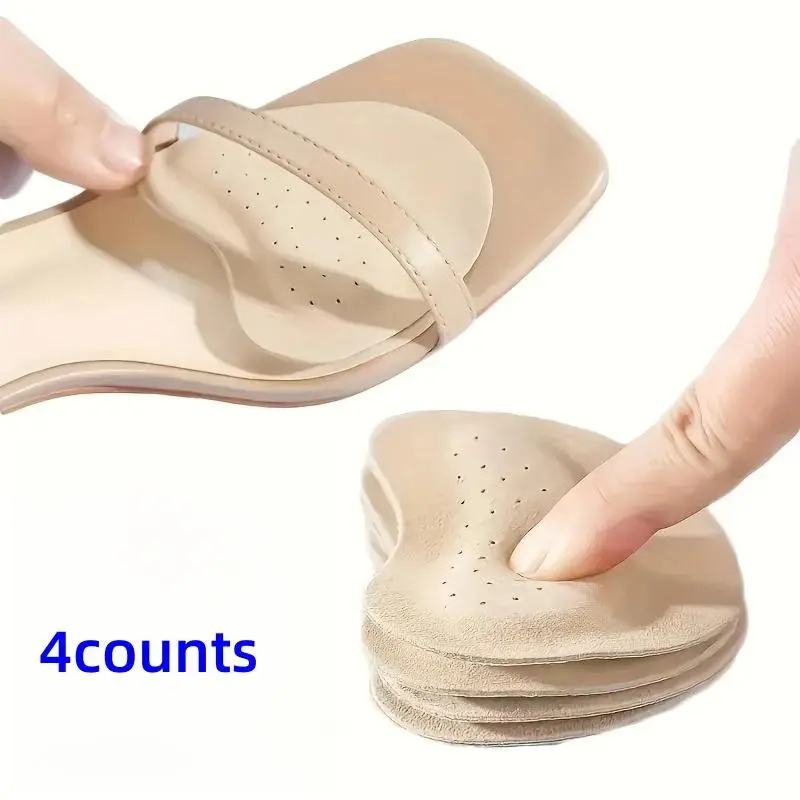 Women's High Heel Anti-Slip Shoe Pads, Self-Adhesive Insole Stickers, Insoles for Heels, Sticky Inserts, Comfortable Foot Protection, 4 Pieces, Perfect for Sandals