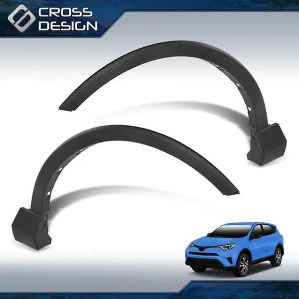 CROSSDESIGN Front Driver & Passenger Side Fender Trims Molding - Automotive Car Accessory, Body Kit Accessory for Toyota Rav4 2016-2019 Car Exterior