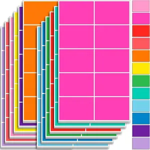 Colored Labels Stickers 3" x 2" Large Color Coding Labels in 12 Assorted Colors Rectangle Name Tags Moving Labels - 480 Pack