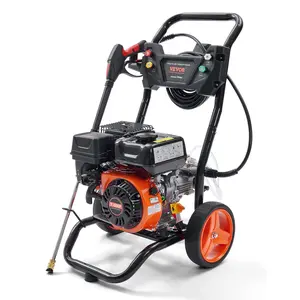 Gas Pressure Washer, 3400 PSI 2.6 GPM, Gas Powered Pressure Washer with Aluminum Pump, Spray Gun and Extension Wand, 5 Quick Connect Nozzles, for Cleaning Cars, Homes, Driveways, Patios