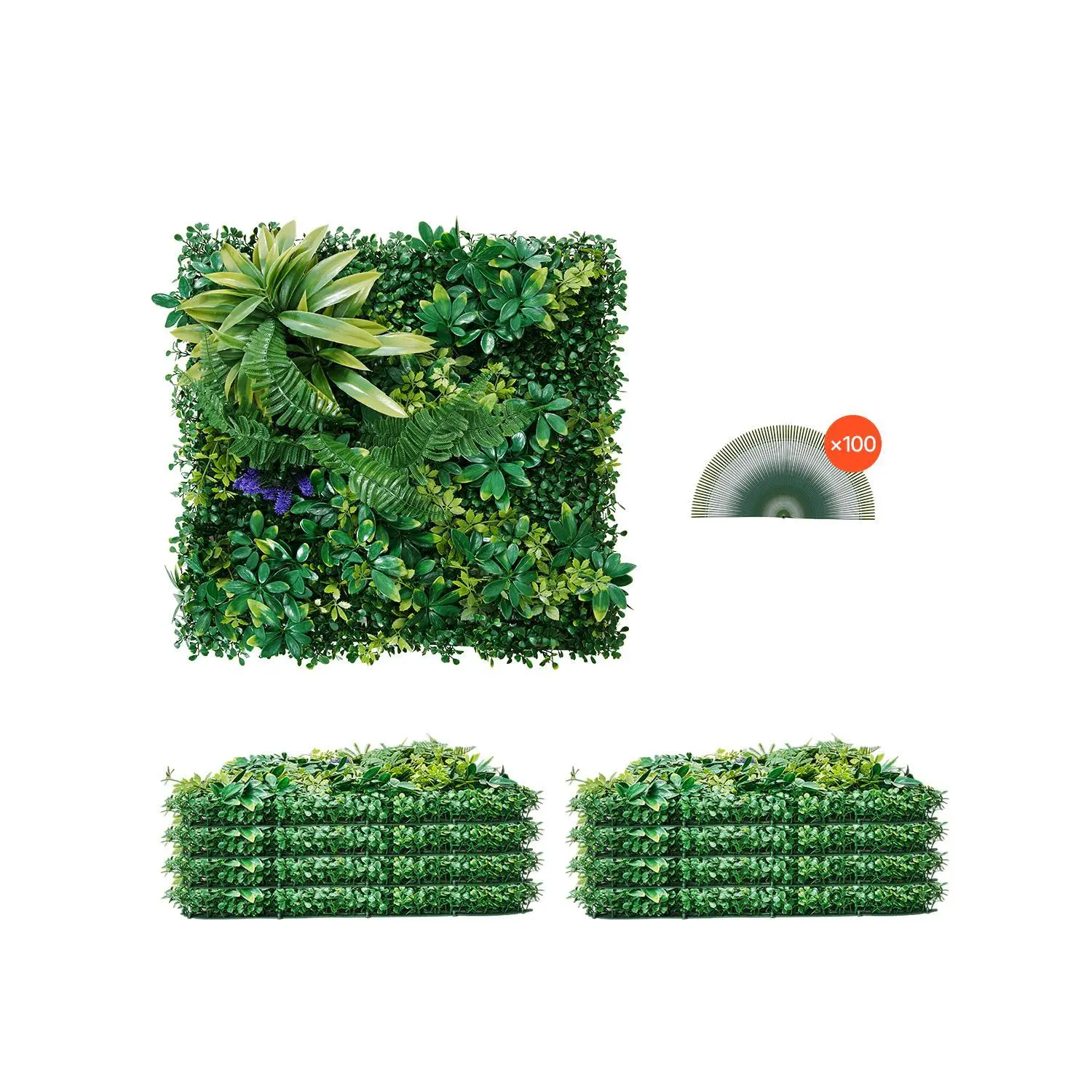 【Summerfinds】VEVOR Artificial Grass Wall Panels 8 PCS 20 x 20 in 3D Greenery for Decor Privacy