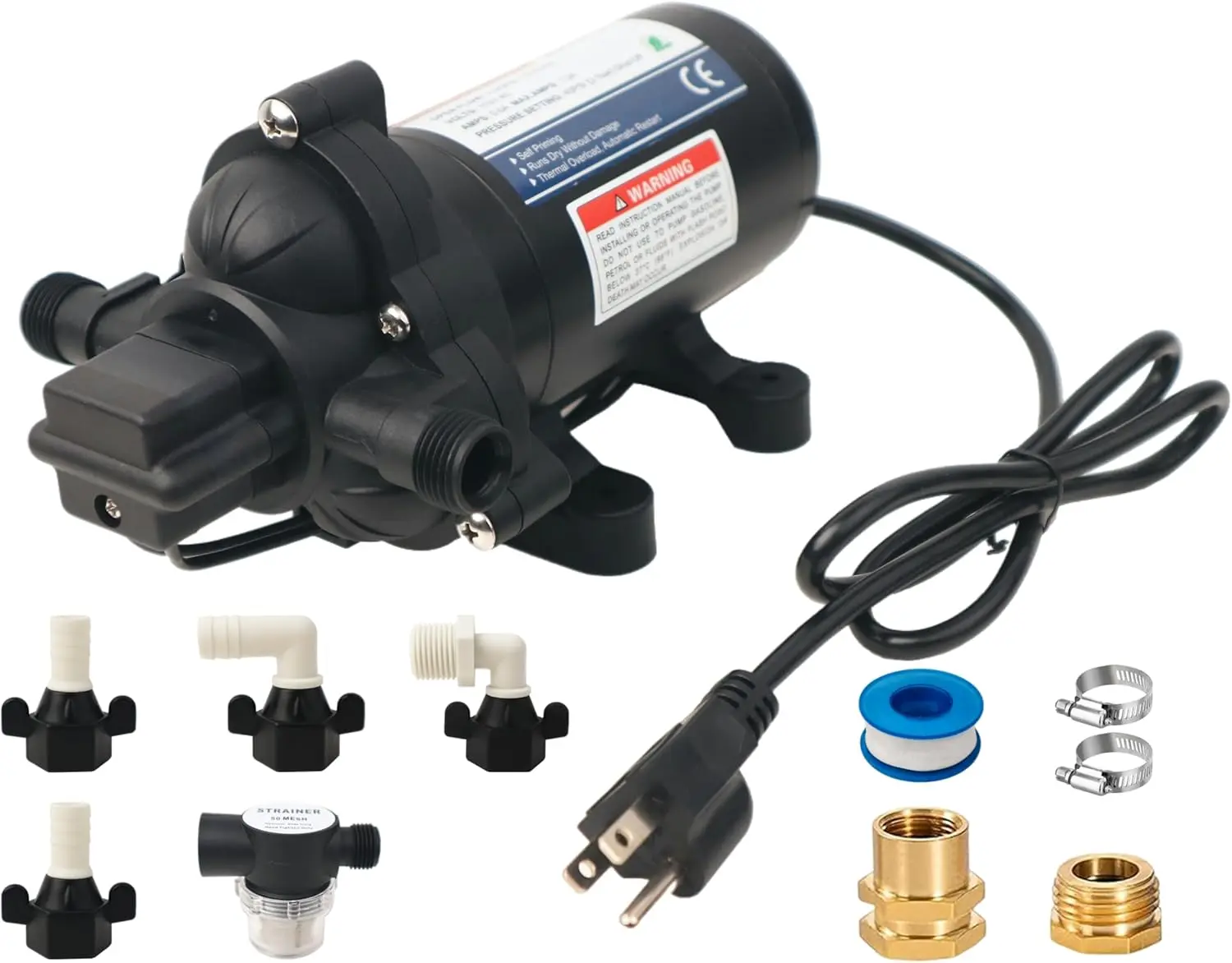T33 Automatic On-Demand Diaphragm Pump 115Vac, 4.0GPM, 45PSI, Industrial Water  Pump for Kitchen, Bathroom, RV, Marine Yacht, Caravan, Garden