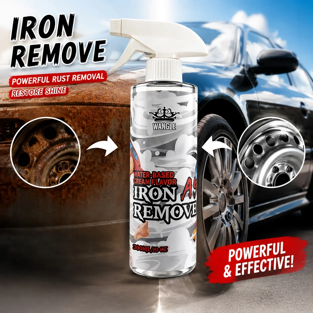 Heavy Duty Fast-Acting Rust Remover – Advanced Formula for Deep Rust, Corrosion & Oxidation Removal, Restores Metal Shine and Smooth Surface Finish, Ideal for Automotive Parts, Tools, Machinery & Industrial Equipment Cleaning