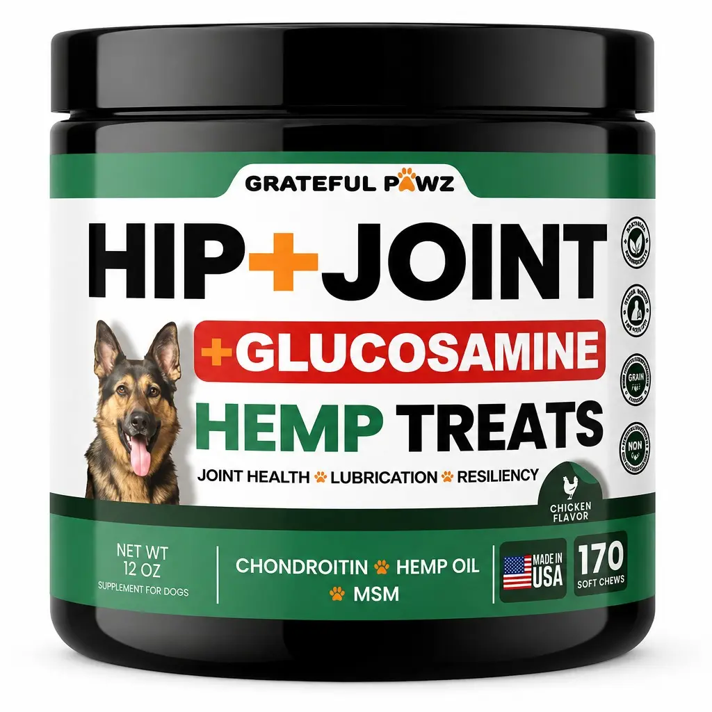 Grateful Pawz Hip & Joint Glucosamine Chews for Dogs