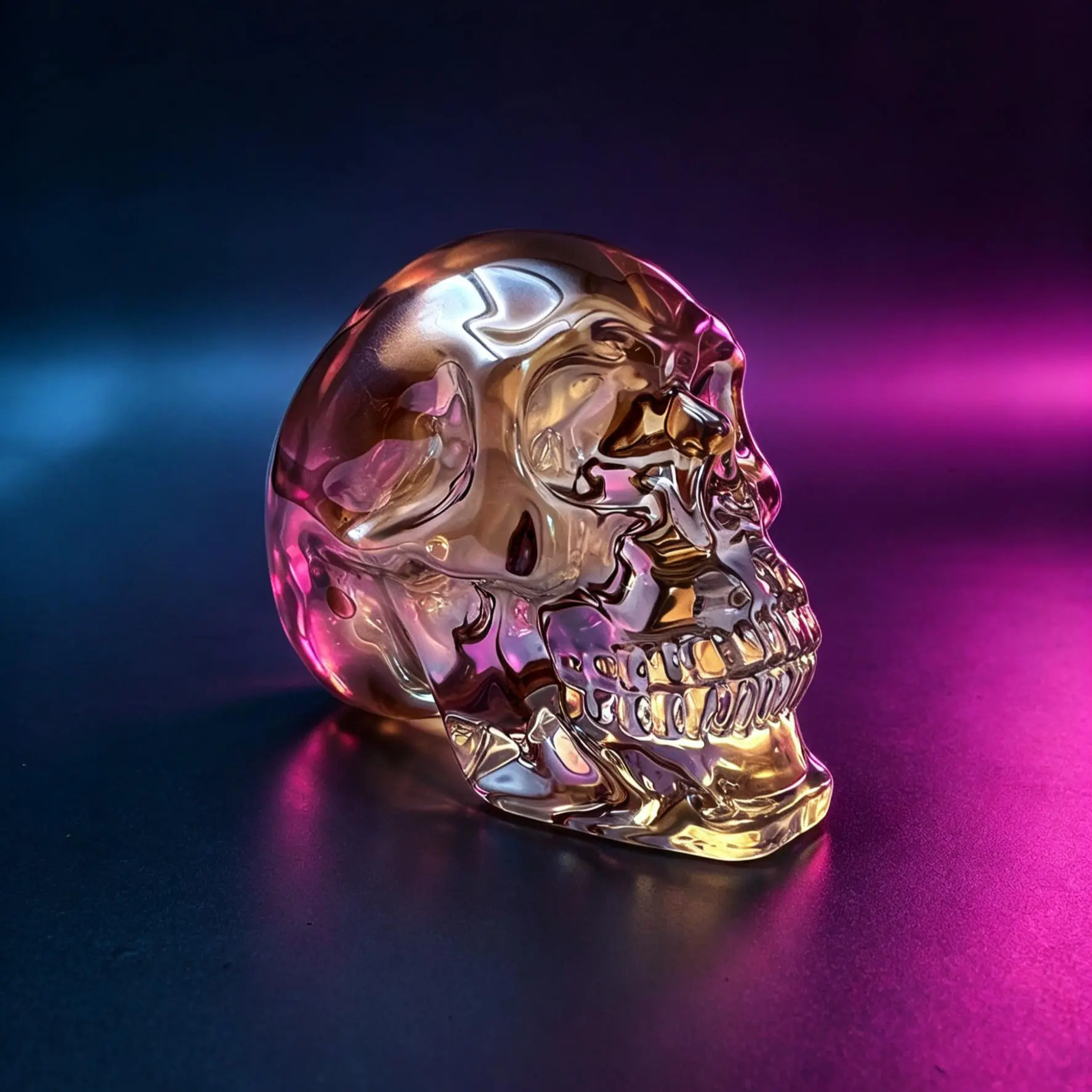 Artificial Glass Skull Crystal Ornament, Creative Home Decor, Halloween Unique Gift, Dark Style, Cyberpunk Keychain, Cool Home Decoration, Gaming Room