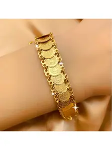 Cross-border coin bracelet Twisted Chain Bracelet 24K new gold women's accessory party luxury bracelet