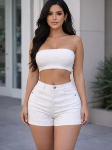 Caro White Rhinestone Short (SHORT ONLY)