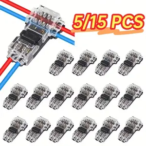 1/5/15/20pcs T Type Wire Connector 2 Pin Quick Connect Connector Automotive Wire Splice Connector, 3 Way Terminals Electrical Wire Splicing Connection for Vehicle Audio Video Durable Reliable Connectors