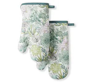 MARTHA STEWART Succulents Oven Mitt 2-Pack Set MARTHA STEWART Succulents Oven Mitt 2-Pack Set
