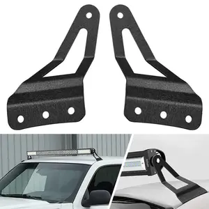 Nilight 52 Inch Curved Light Bar Bracket at Upper Windshield Roof Cab for 2007-2013 Chevy Silverado Suburban Avalanche Tahoe & GMC Yukon Sierra (Pair)
