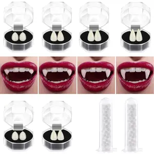 6 Pairs Vampire Fangs – Cosplay Costume Props, Halloween Party Favors, Spooky Accessories & Viral Costume,accessories masks ornaments Gifts scene accessories
