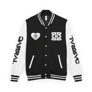 YM CARRAL Unisex Heavyweight Letterman Jacket AWDIS JH043 Fitted Long Sleeve Casual Preppy Trendy Stylish Autumn Coats Tops Menswear