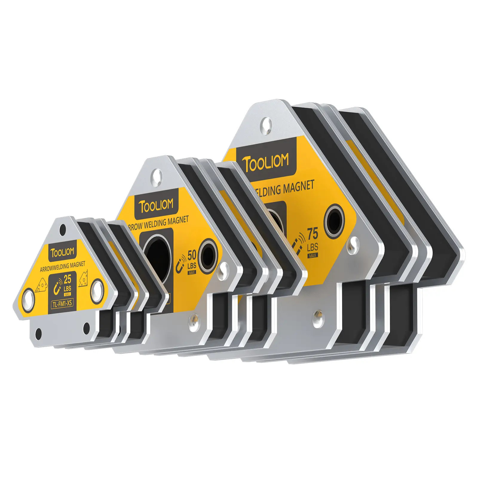 TOOLIOM Heavy Duty Arrow Welding Magnet Set (25/50/75 lbs) - Multi-Angle Magnetic Positioner Holder for Soldering, Metal Assembly & Pipe Installation