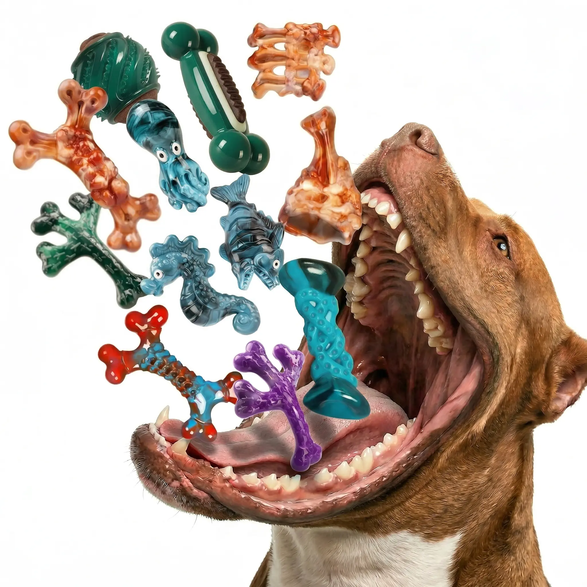 Apasiri 7 Indestructible Dog Chew Toys for Medium & Large Dogs