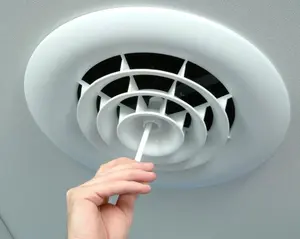 212 MAIN Havaco Quick Connect White Round Ceiling Diffuser - HT-GB-R1BD Model, 8 in. Boot, Equipped with Butterfly Damper
