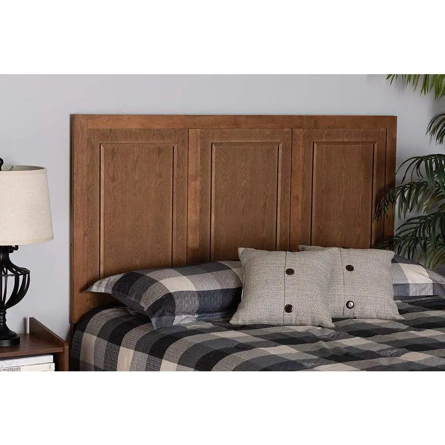 Giordano Classic and Traditional Ash Walnut Finished Wood Full Size Headboard