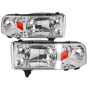 1994-2001 Dodge RAM 1500/ 1994-2002 Dodge RAM 2500 3500 Crystal Headlights (Chrome Housing/Clear Lens) 1994-2001 Dodge RAM 1500/ 1994-2002 Dodge RAM 2500 3500 Crystal Headlights (Chrome Housing/Clear Lens)