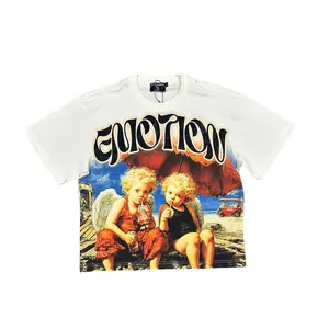 Mixed Emotion ‘Twin’ NoRhinestone Cream Tee – Vintage Oversized Streetwear T-Shirt, Heavy Cotton Unisex Graphic Top 2026